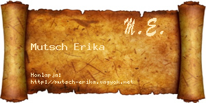 Mutsch Erika névjegykártya